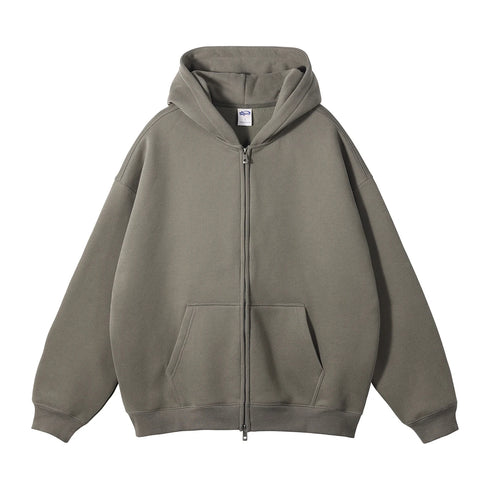 Men's Plush Oversized Heavyweight Full-Zip Hoodie